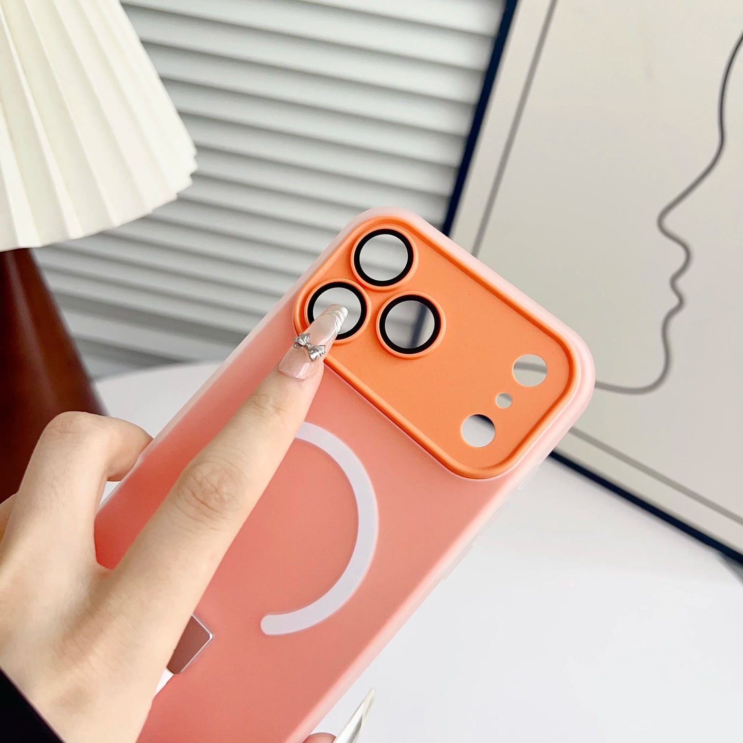 【COLORFUL PASTEL LINE】Magsafe対応 パステルリング ストラップ付きスマホケース｜iPhone対応 #250227