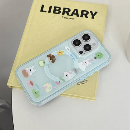 ドッグハウス 立体 グリップ 犬柄デザイン iPhoneケース #240318