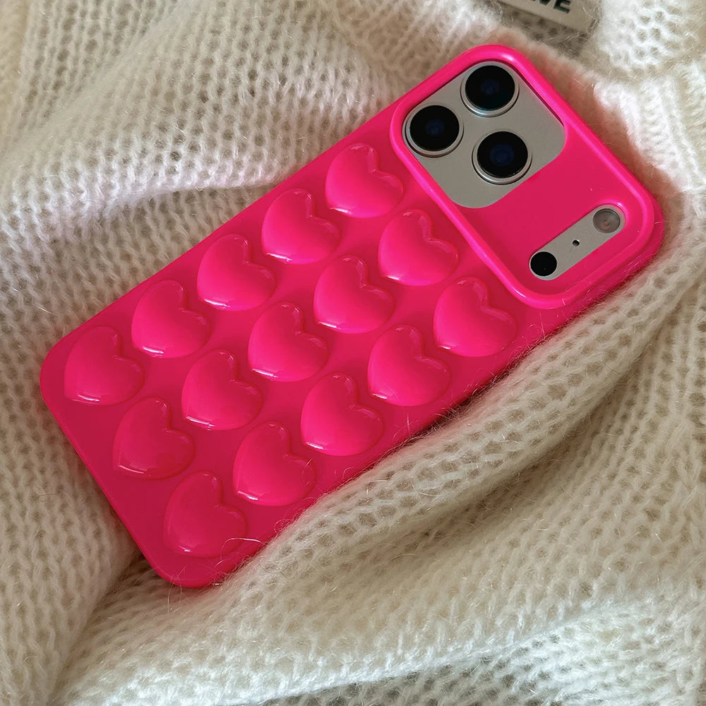 ぷっくりハート 立体 韓国 シンプル かわいい｜iPhoneケース #260504