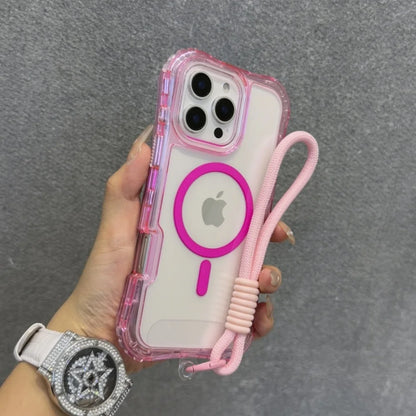 ネオンストラップ付き iPhoneケース｜クリアケース・Magnet内蔵・ショルダーストラップ付き #230803
