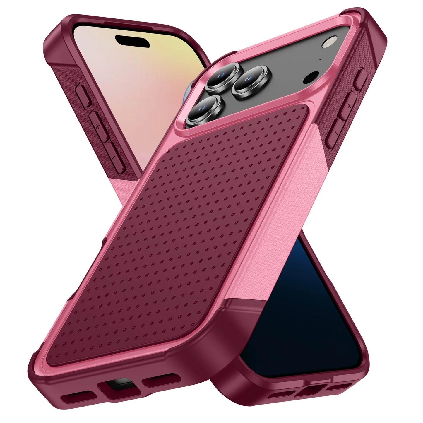 グリップデザイン 耐衝撃 iPhoneケース｜滑り止めバックパネル #240107