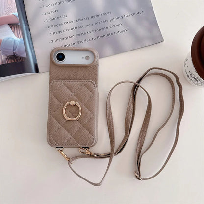 【キルティングシリーズ】カード収納付き ショルダー付き キルティング調 スマホケース｜iPhone対応 #251117