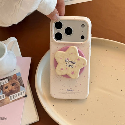 スターグリップ 淡色 iPhoneケース｜韓国ポップ・チェック柄・パステルカラー #230902