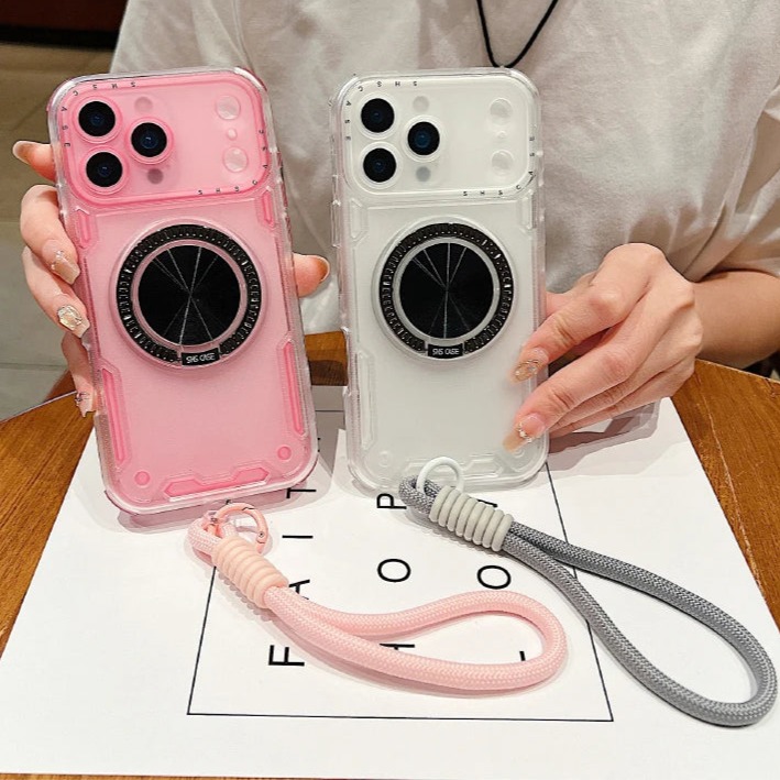 【リングスタンドシリーズ】マグネット対応 ストラップ付き 半透明 クリアスマホケース｜iPhone対応 #251214