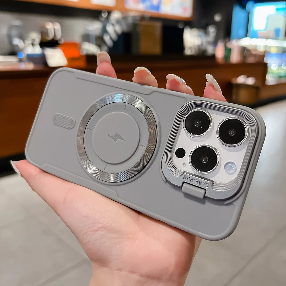 【Magsafe対応】耐衝撃 スタンド付き シリコン スマホケース おしゃれカラー TPU＋PC ハイブリッドリング付きカバー #250404