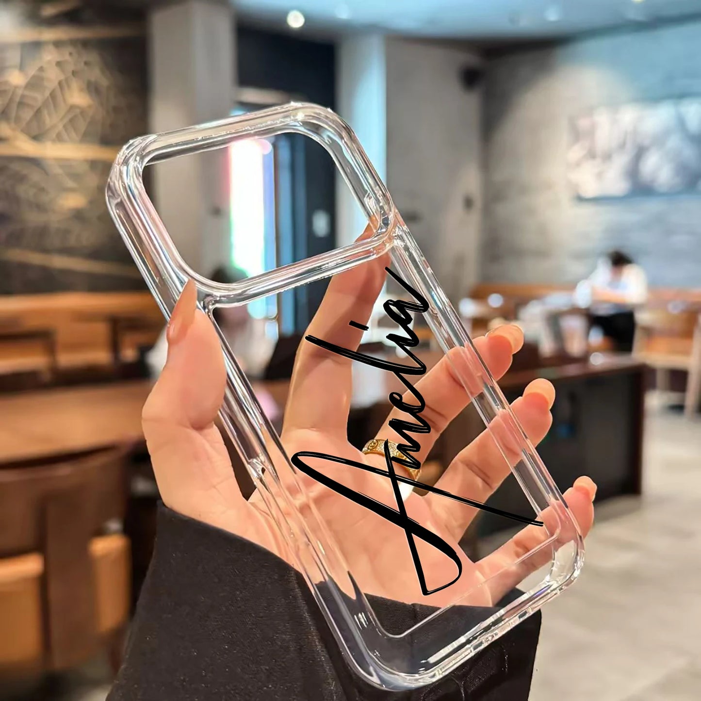 【カスタムNAMEシリーズ】筆記体 アルファベットネーム クリア スマホケース｜iPhone対応 #241009