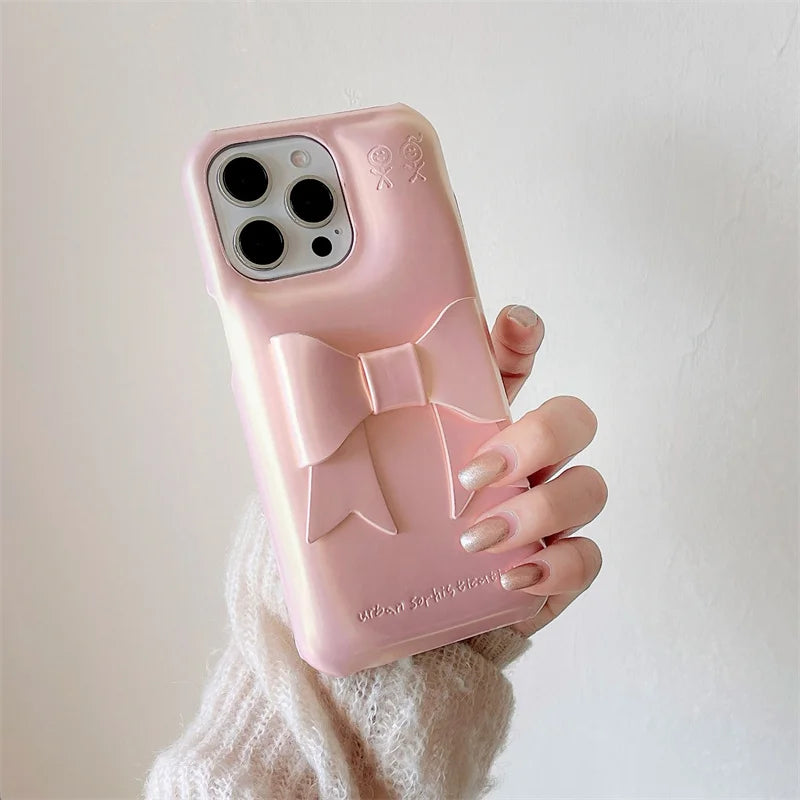 【艶めく光沢×立体リボン】大人ガーリーな3Dデザインケース｜iPhone対応 #250508