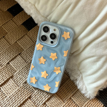 【スターシリーズ】立体3D 星柄 ポップデザイン ボールチェーン付 スマホケース｜iPhone対応 #251002