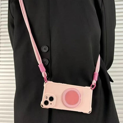 2WAYストラップ付き iPhoneケース おしゃれ リングスタンド #261127