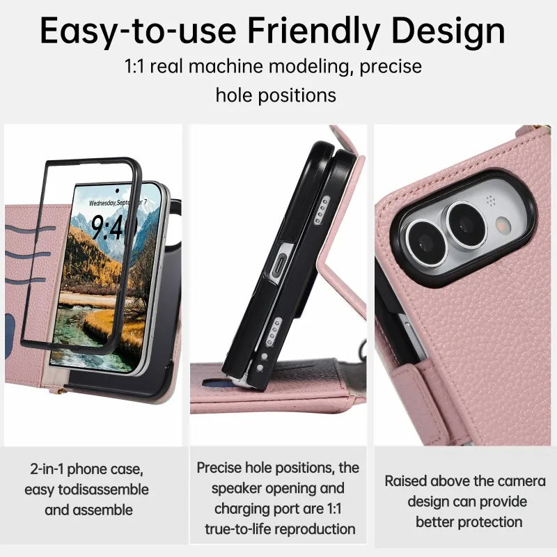 iPhone Duo 上品バイカラー カード＆ファスナー収納付きケース ｜フェミニン・トレンド カード収納 シンプル PCA #261227