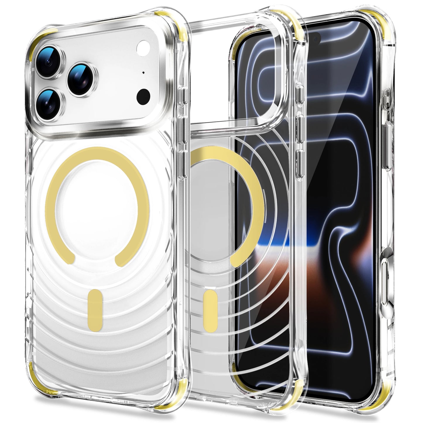 ウォーターリップル バンパー Magnet内蔵 クリアケース iPhoneケース｜耐衝撃・透明感シンプル #260042