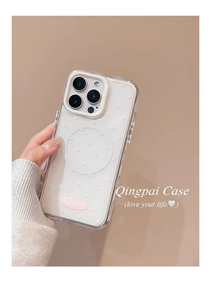 【ハートスタンド付き】クリアスマホケース｜iPhone対応 #250501