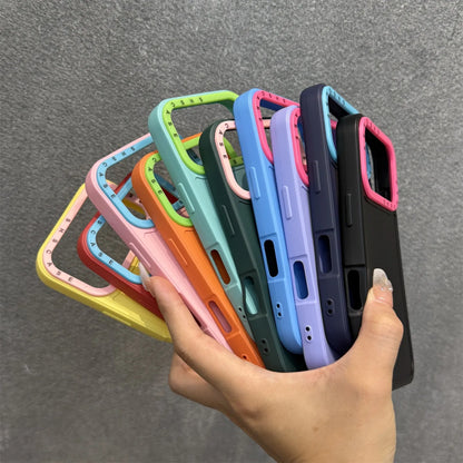 【カラフルバンパーシリーズ】耐衝撃 シリコン TPU カラーライン ネオン バイカラー デザイン スマホケース｜iPhone対応 #251225
