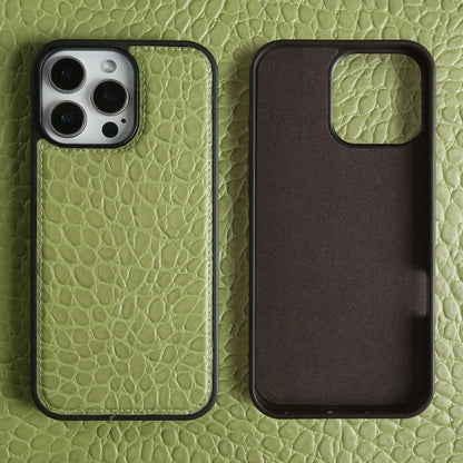 【本革シリーズ】クロコ型押し 本革プレミアムケース｜iPhone対応 #240920