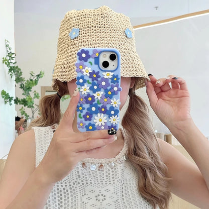 【フラワーシリーズ】立体カラフルデイジー ポップデザイン スマホケース｜iPhone対応 #250915