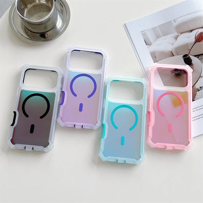 【ワイヤレス充電対応シリーズ】グラデーションカラー 反射 クリア おしゃれスマホケース｜iPhone対応 #251101