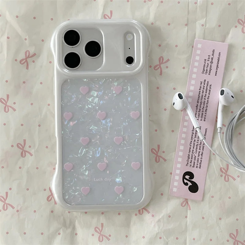 シェル風 プチハート ガーリーデザイン iPhoneケース #230929