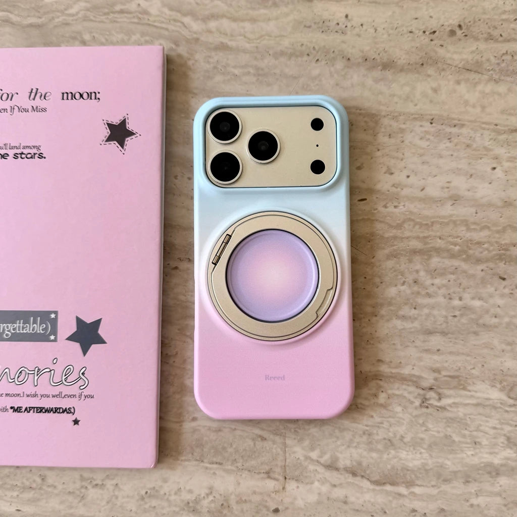淡色グラデーション リング付き iPhoneケース｜大人かわいい・シンプル #2601001