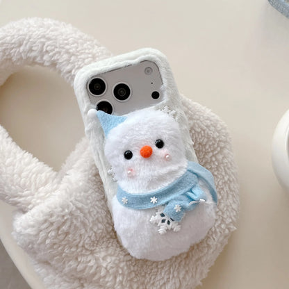 スノーマン 雪だるま iPhoneケース｜立体ぬいぐるみ・ストラップ付き #240307