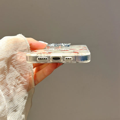 シェルフラワー ローズ ウェーブフレーム iPhoneケース #240319