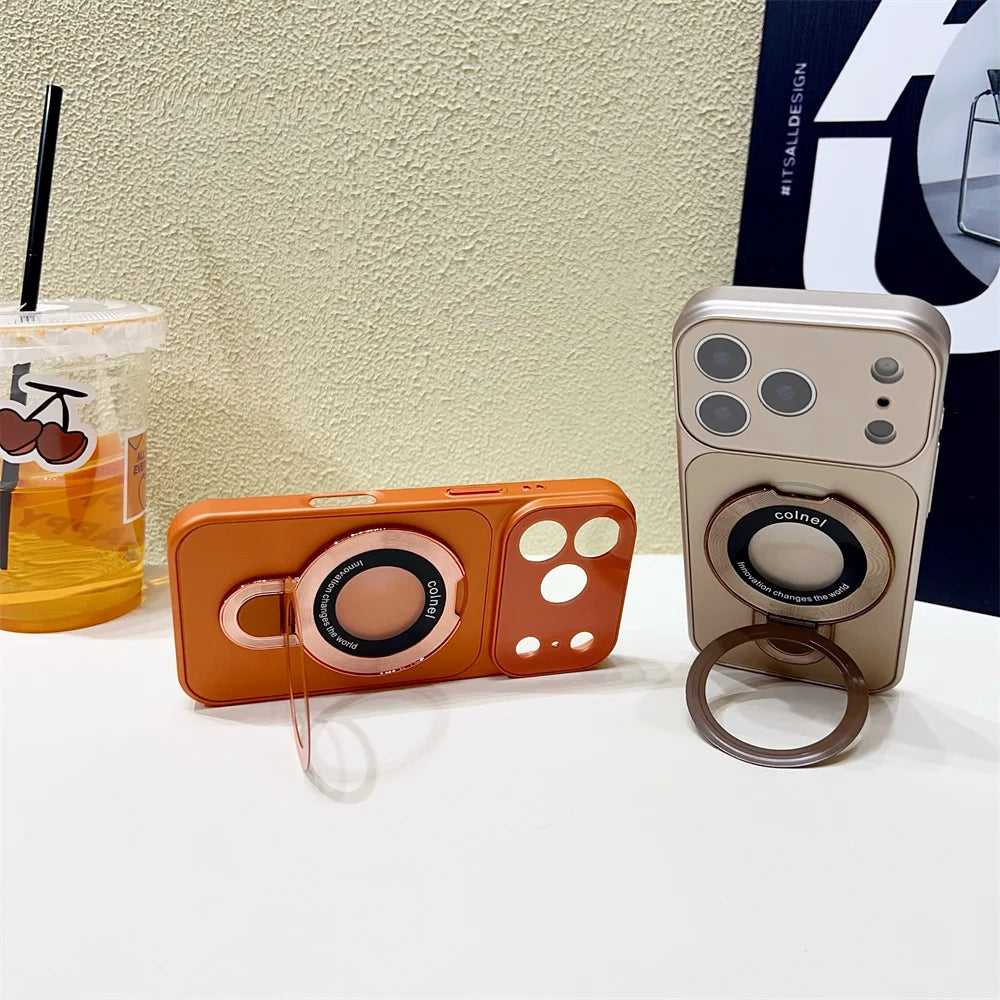 ミニマルリング マットケース｜シンプルカラー・折りたたみリング付き iPhoneケース #240402