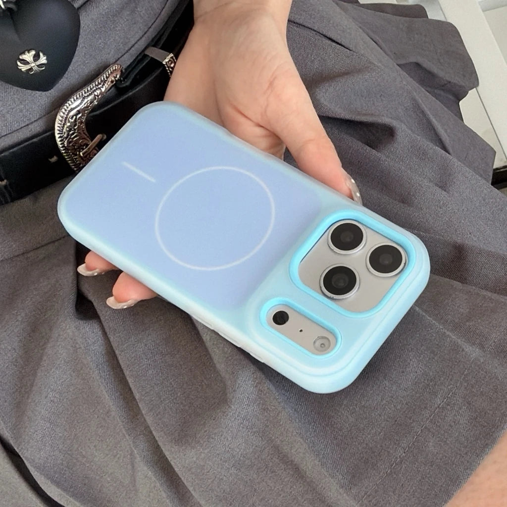 パステル マットカラー iPhoneケース｜マグネット内蔵・シンプルデザイン #231222