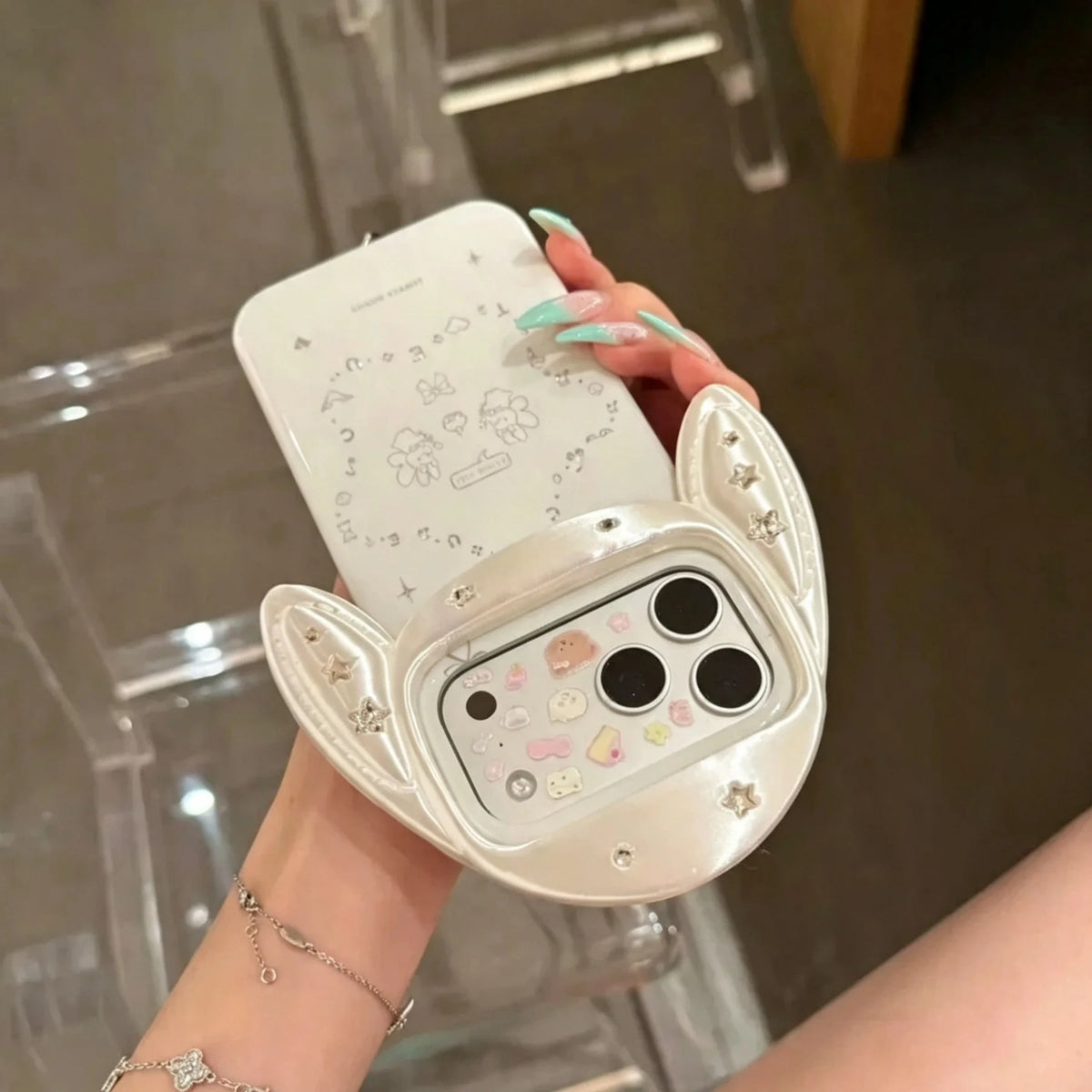 韓国風 3Dうさぎ スターチャーム付き iPhoneケース｜ウィッシュコア・ガーリー #261220