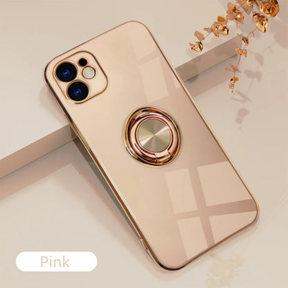 リングスタンド付き ゴールド メタルフレーム iPhoneケース #240113