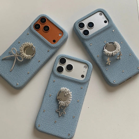 デニム ビジューリング付き iPhoneケース #260603