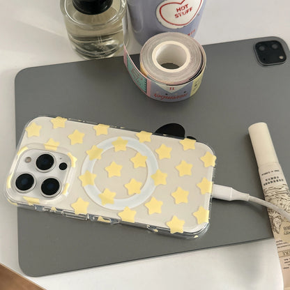 スターリング付き iPhoneケース｜Magnet内蔵・星モチーフ・クリアケース #230807
