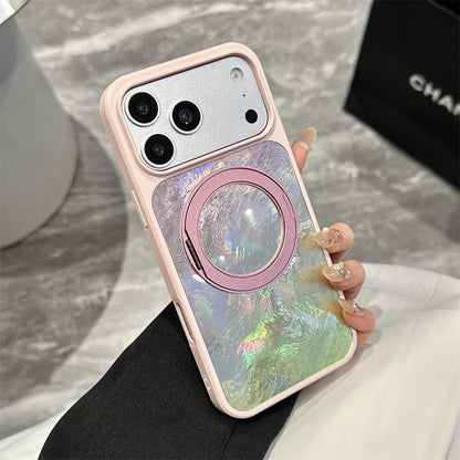 オーロラ 回転リングスタンド付き Magnet内蔵 クリア iPhoneケース｜きらめき・上品 #260062
