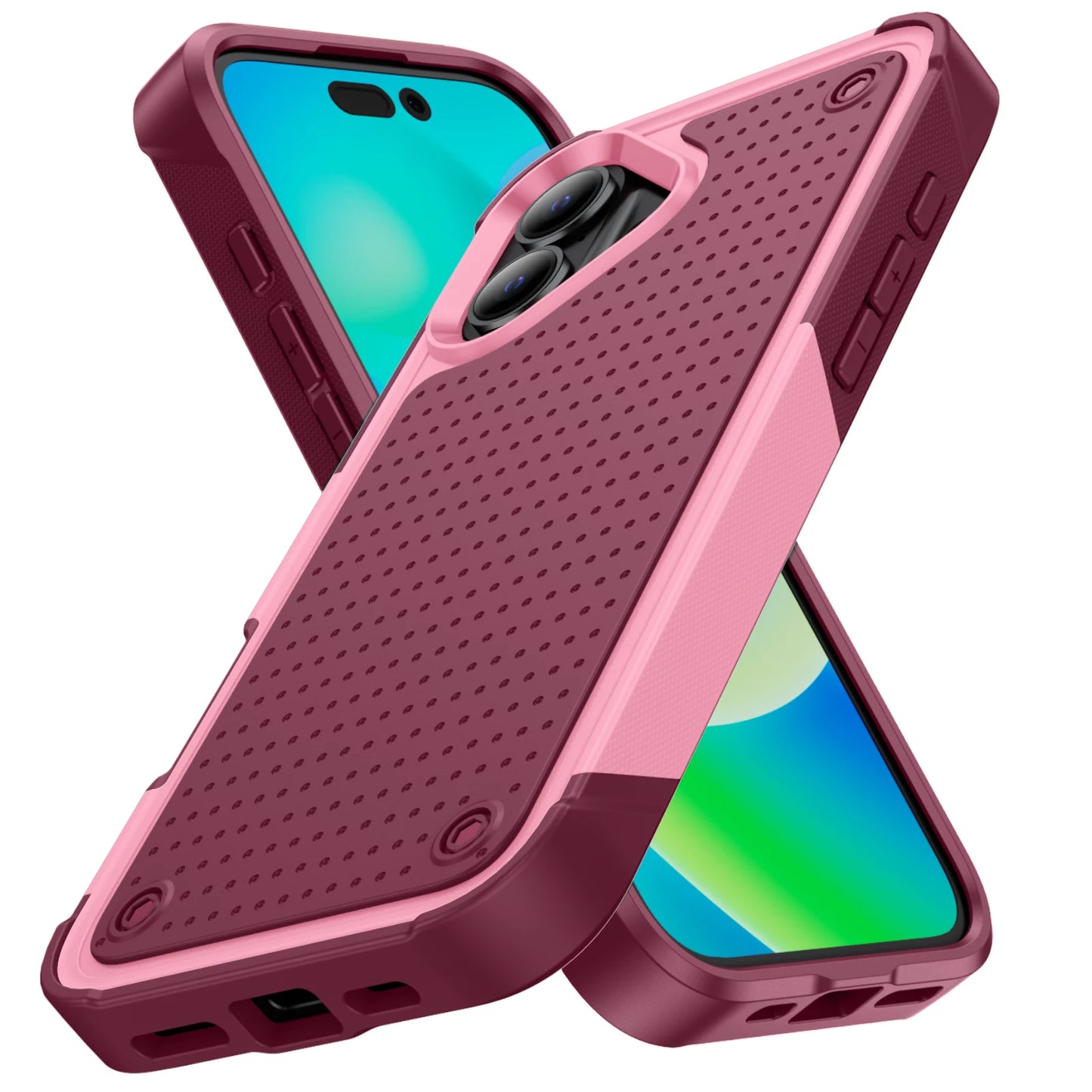 グリップデザイン 耐衝撃 iPhoneケース｜滑り止めバックパネル #240107