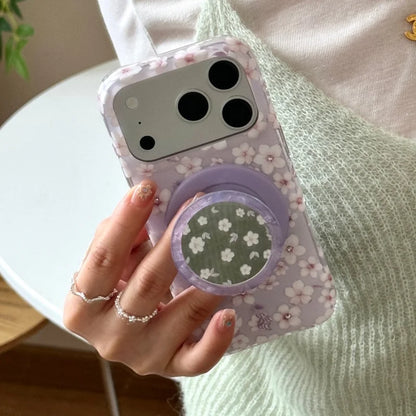 ホワイトフラワー Magnet内蔵 クリア iPhoneケース｜上品・ナチュラル #231029