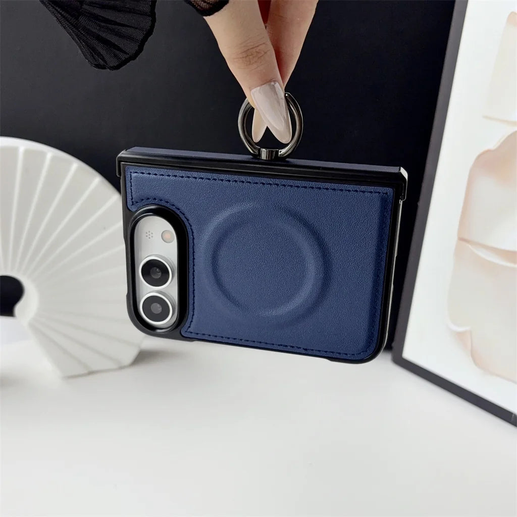 【iPhoneDuo】 レザー調リング マグネット内蔵ケース (全5色) スマート・ビジネス PCA #261203