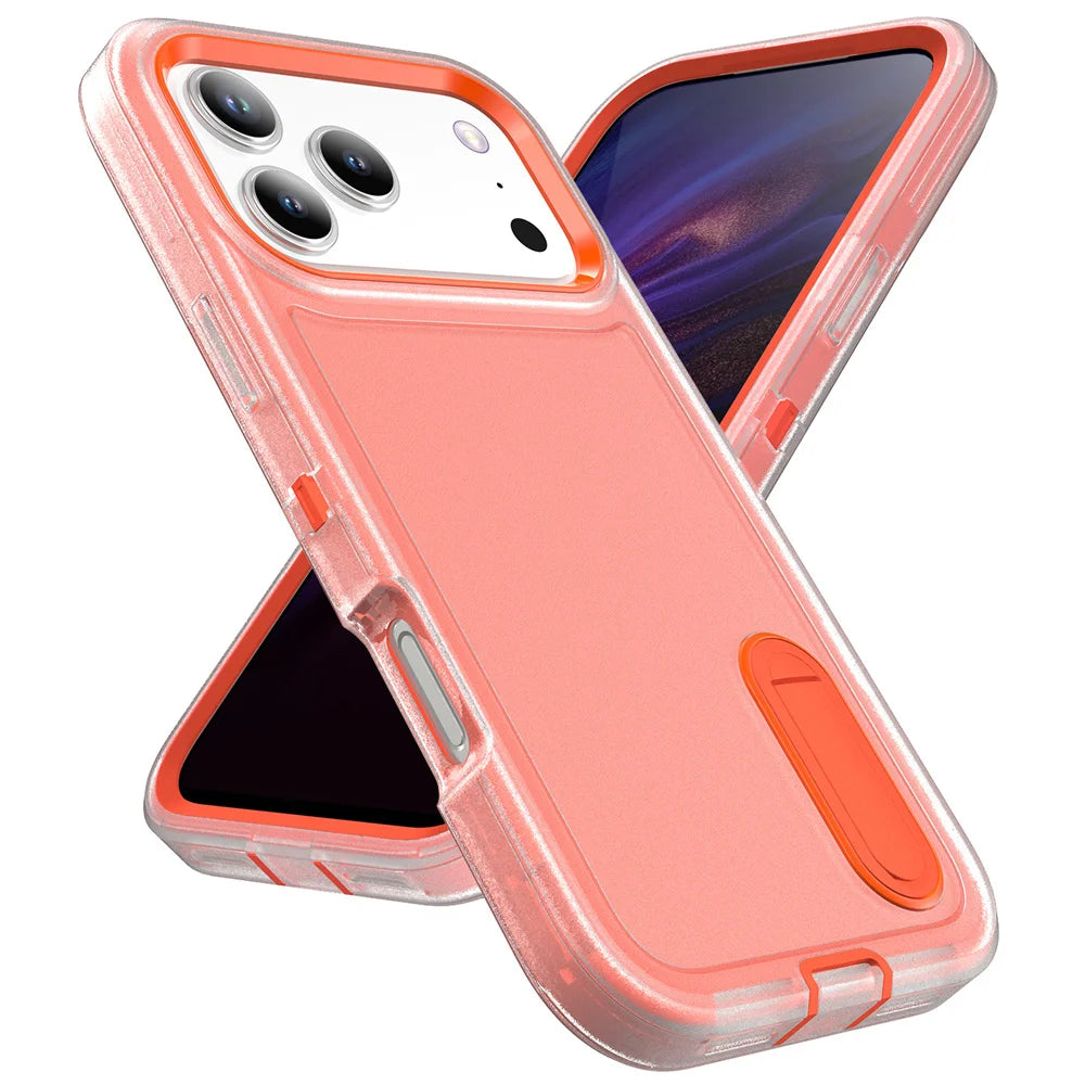 スタンド付き 耐衝撃 iPhoneケース｜折りたたみキックスタンド ネオンバイカラー #240109