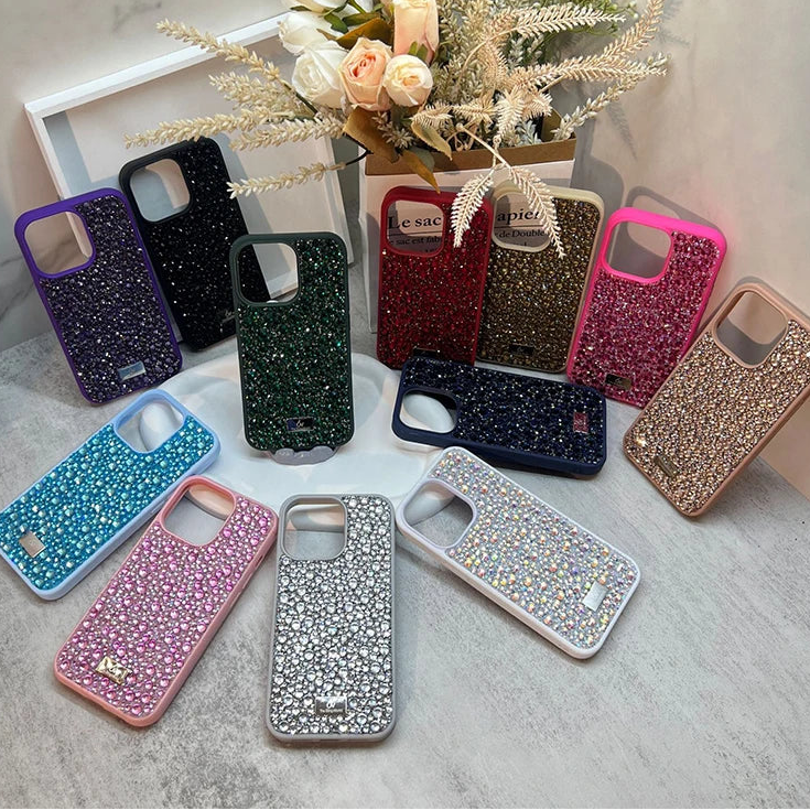 【キラキラビジューシリーズ】フルラインストーン グリッター スマホケース｜iPhone対応 #260118