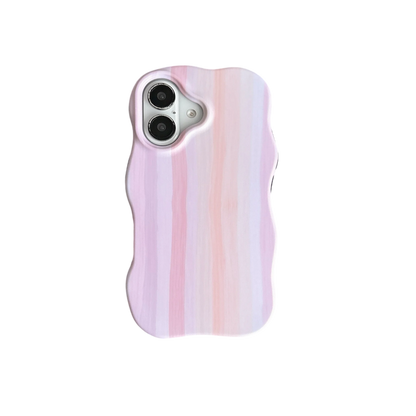 ふんわり滲みカラー グラデーションストライプ ウェーブケース｜iPhone対応 #260319