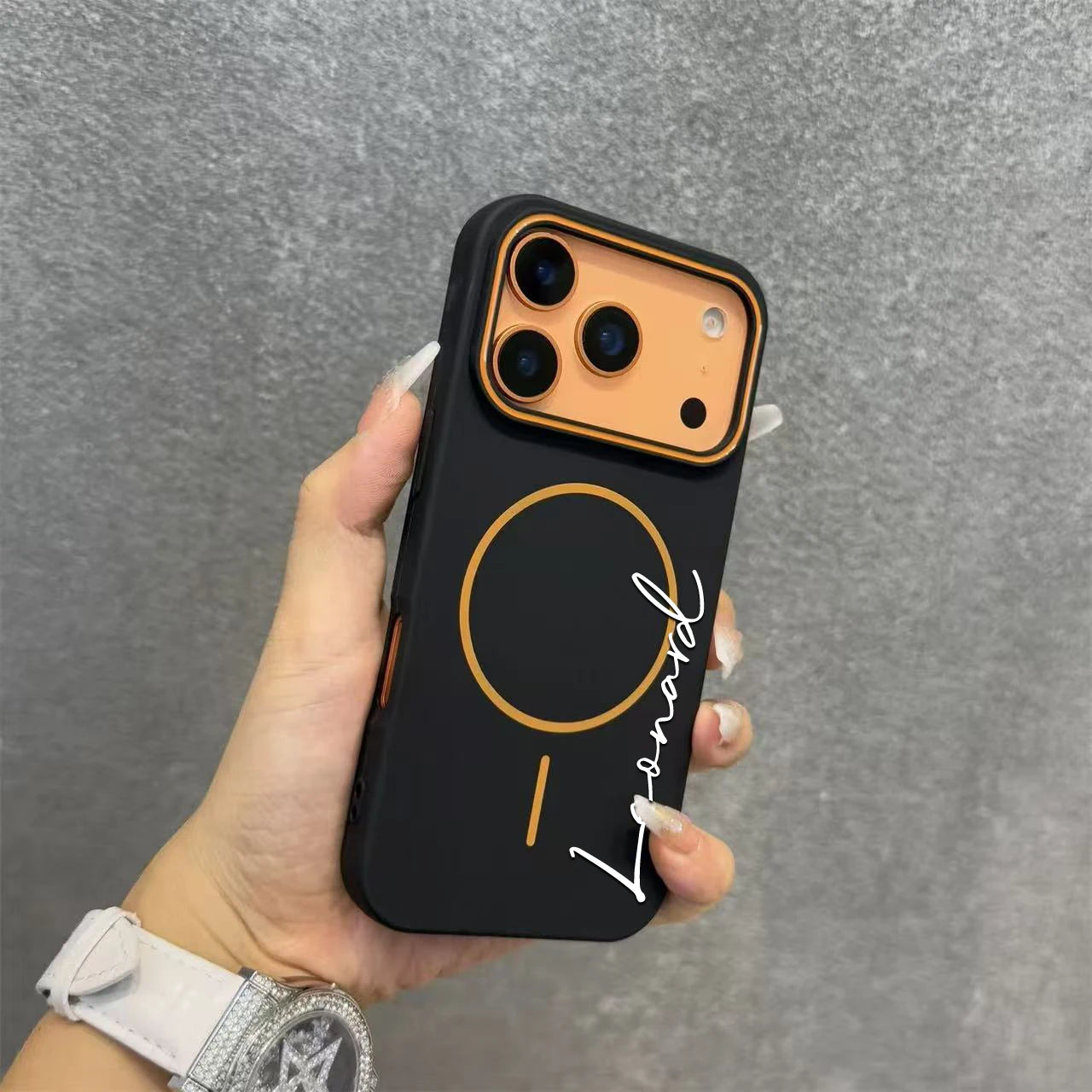 【カスタムシリーズ】マグネットリング内蔵 名入れ  ソフトスマホケース｜iPhone対応 #240723