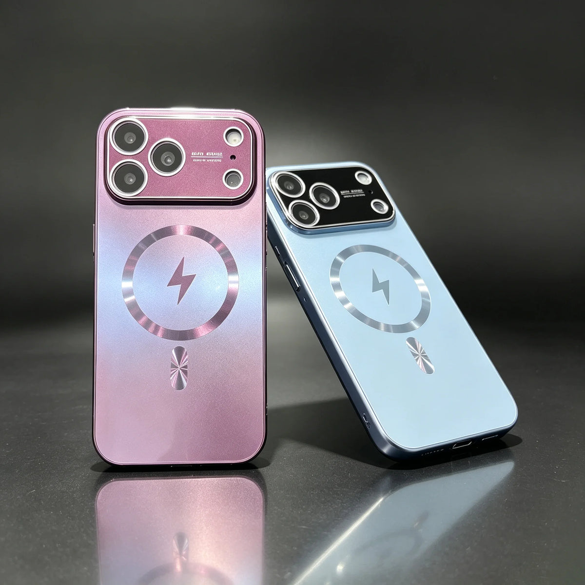 グラデーション＆サンダーモチーフ マグネット内蔵iPhoneケース (全9色) ライトニング・シャイン #261231