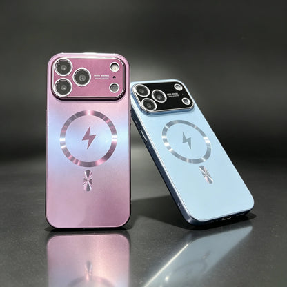 グラデーション＆サンダーモチーフ マグネット内蔵iPhoneケース (全9色) ライトニング・シャイン #261231