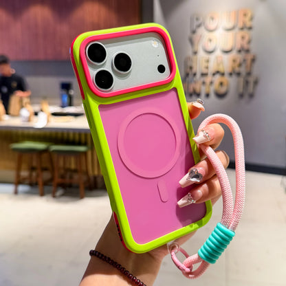 【ハンドストラップ付き】バイカラー マグネット内蔵 iPhoneケース（全5色） カジュアル・スポーティー PCA #261181