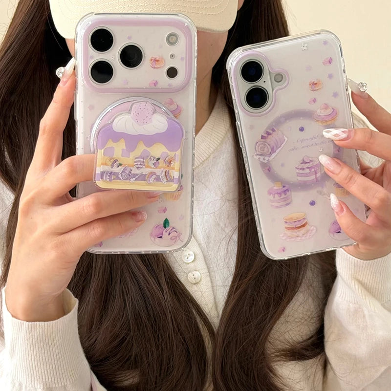 Magnet内蔵 スイーツ ケーキデザイン グリップ付き 韓国 かわいい｜iPhoneケース #260512