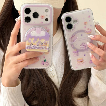 Magnet内蔵 スイーツ ケーキデザイン グリップ付き 韓国 かわいい｜iPhoneケース #260512