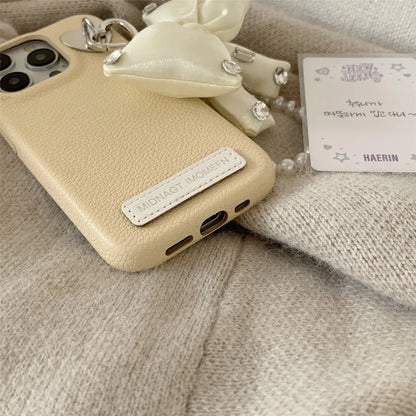 【パールビッグリボン】リボンモチーフ×パールチェーン スマホケース｜iPhone対応 #240802