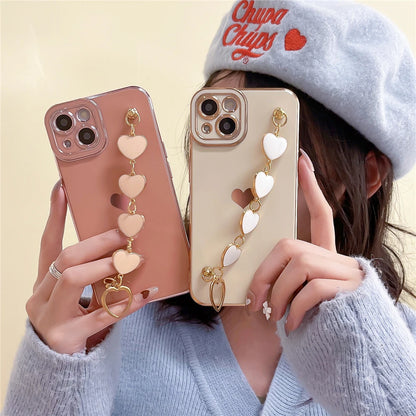 【ぷっくりハートチャーム】カラフルグロス スマホケース｜iPhone対応 #250730