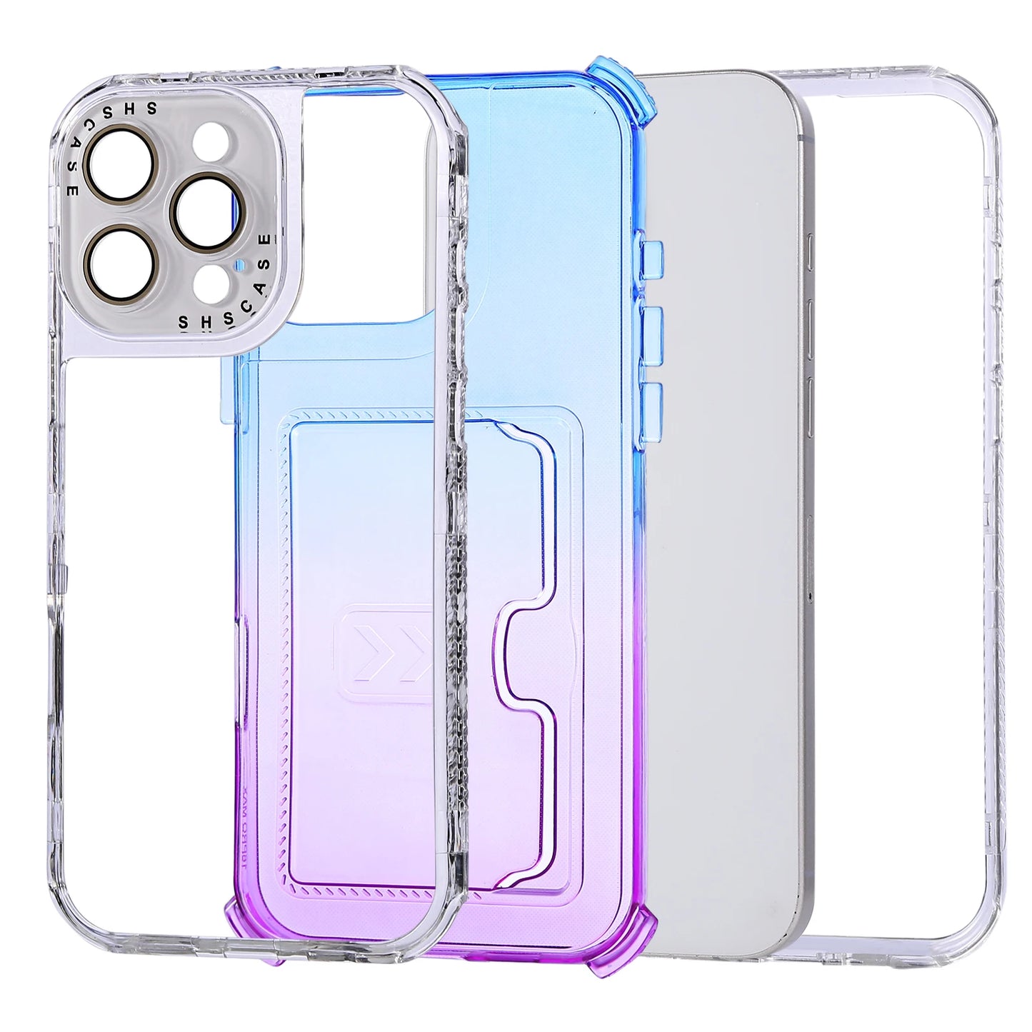 【グラデーションシリーズ】キラキラ透明感 グラデーションカラー カード収納付き スマホケース｜iPhone対応 #251022