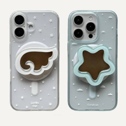 【ウイング・スターホルダー】雲 クリア デザインケース｜iPhone対応 #250520