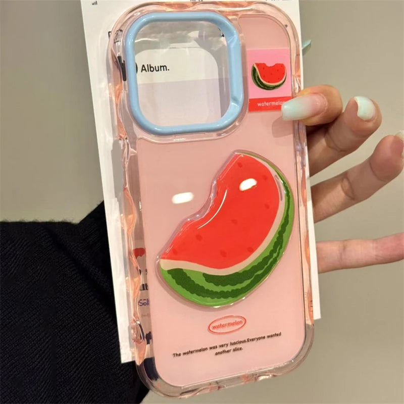 【フルーツシリーズ】バナナ＆スイカ ポップデザイン スマホケース｜iPhone対応 #251003