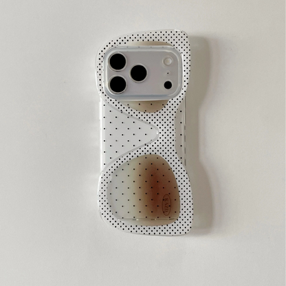 ビッグサングラス フレーム風 ストラップ付き iPhoneケース｜個性派・トレンド #231104