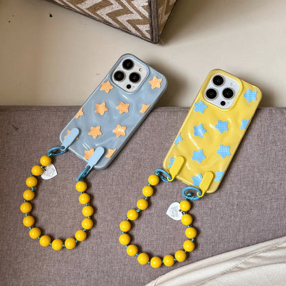 【スターシリーズ】立体3D 星柄 ポップデザイン ボールチェーン付 スマホケース｜iPhone対応 #251002